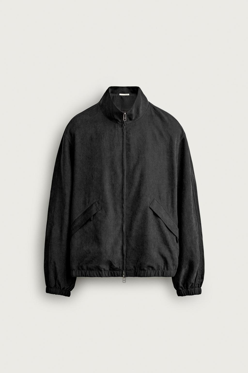 FAUX SUEDE RELAXED FIT BOMBER JACKET
