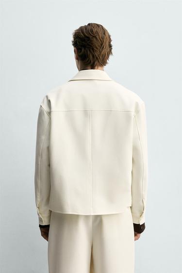 SURCHEMISE COUPE BOXY - Blanc cassé de Zara - Image 2