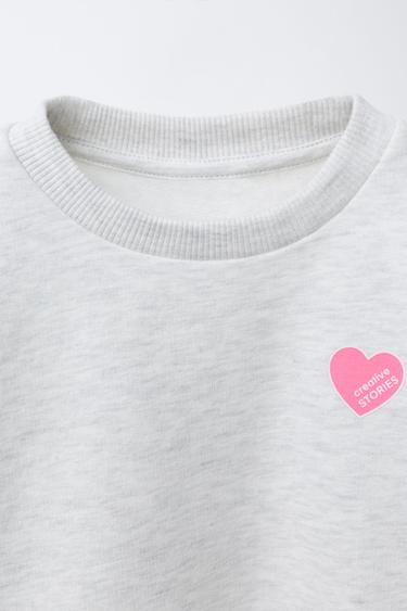 BASIC HEART SWEATSHIRT - Grey marl by Zara - Image 2