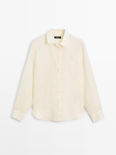 Zara Flowing 100% linen shirt - Yellow