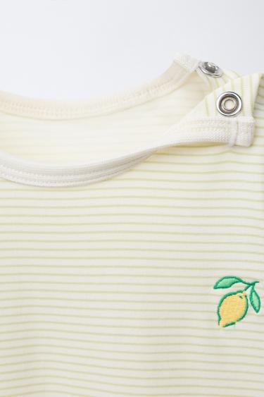 TWO-PACK OF LEMON SLEEPSUITS - Ecru by Zara - Image 3