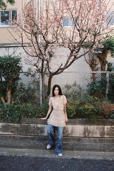 FLORAL PRINT SHORT DRESS WITH PETER PAN COLLAR - Light pink by Zara - Image 0