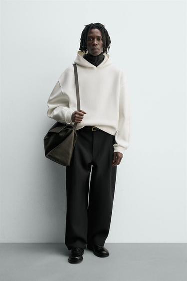 SUDADERA COMPACTA CAPUCHA - Blanco de Zara - Imagen 0