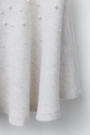 SOFT TOUCH FAUX PEARL SKIRT - Ecru by Zara - Image 3