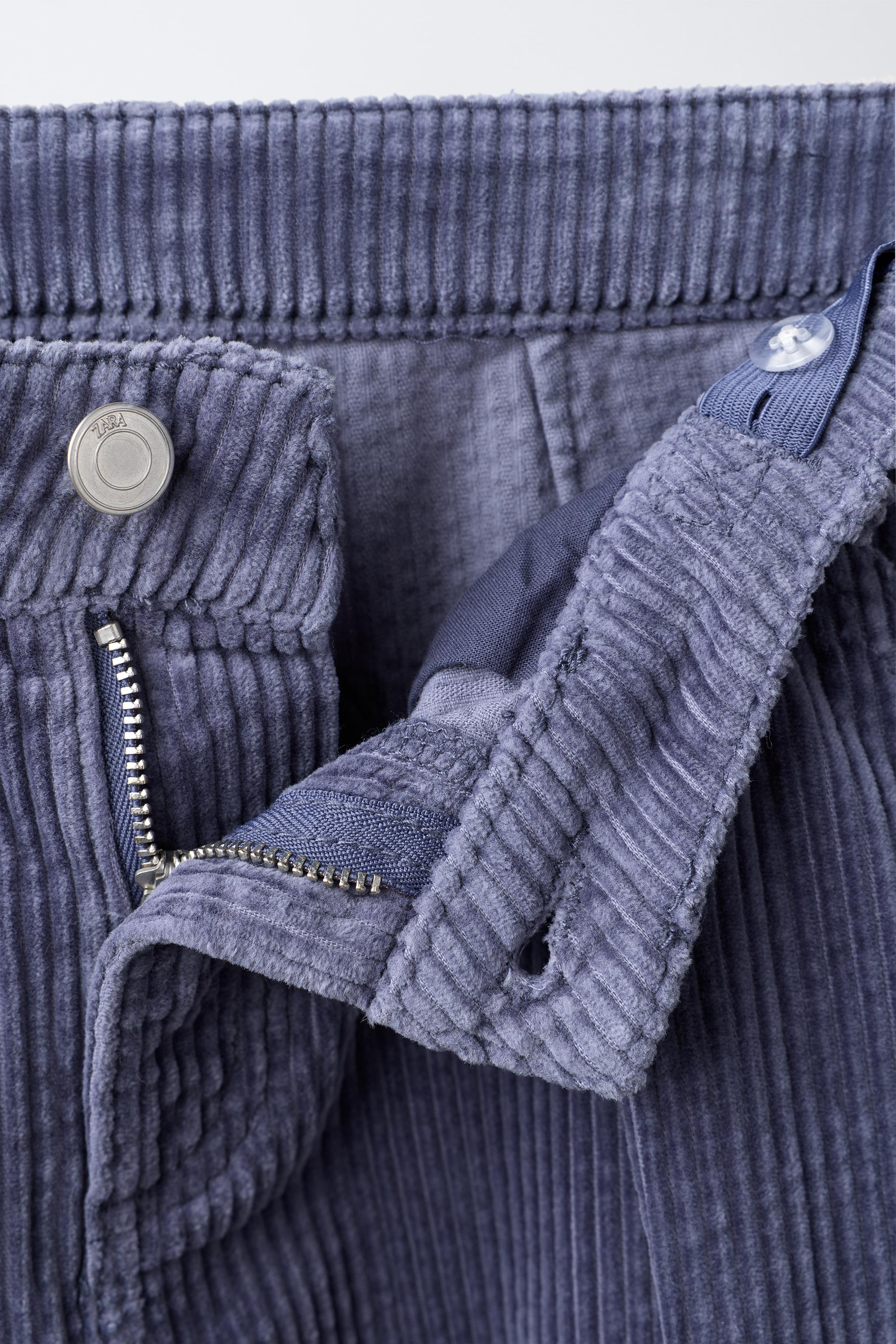 PANTALON BAGGY EN VELOURS CÔTELÉ À PINCES
