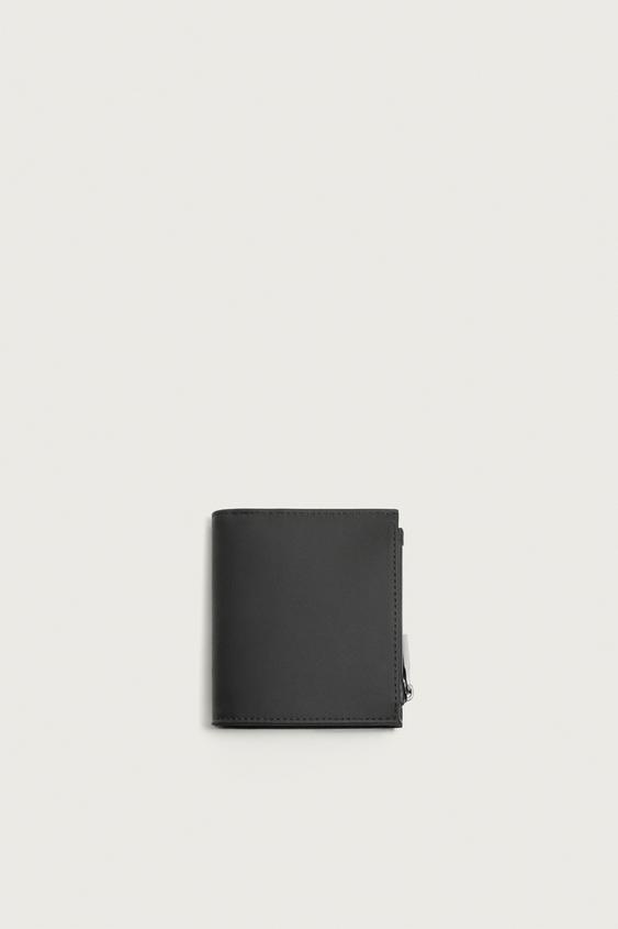 CARTERA MONEDERO ENGOMADO - Negro de Zara - Imagen 0