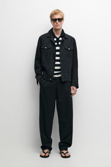 Zara Wool blend cool wool darted pants - Black - Image 0
