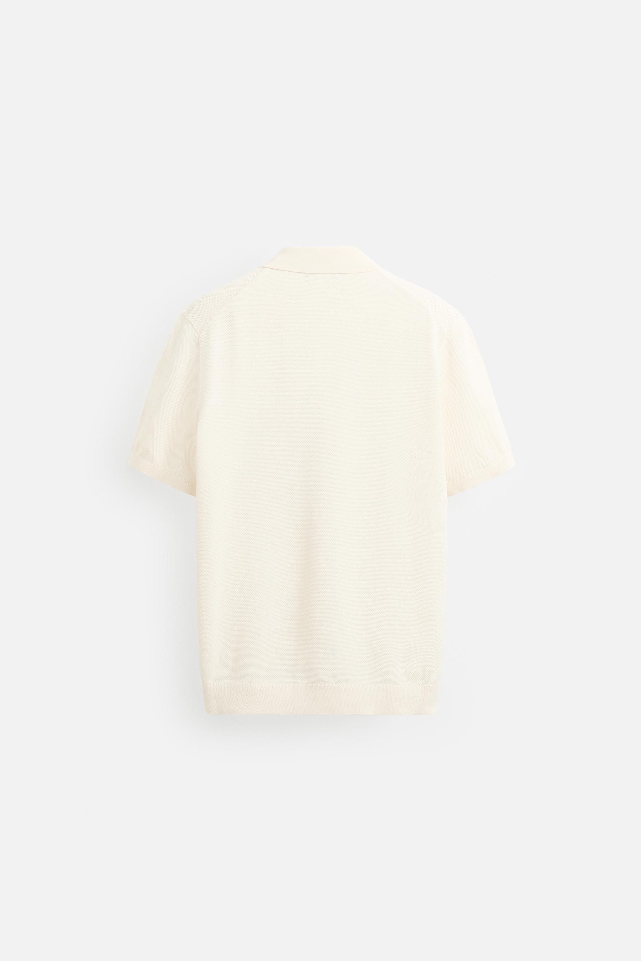 PIQUÉ TEXTURED POLO SHIRT - Ecru | ZARA United States