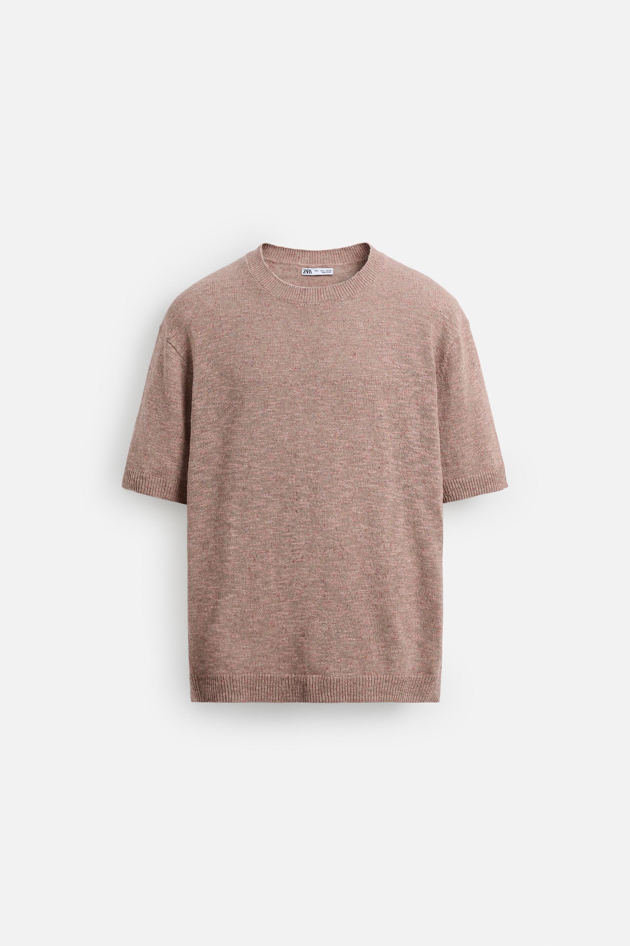 ［ZARA］テクスチャーニットＴシャツ テクスチャーニットTシャツ - グレー/ブルー | ZARA Japan / 日本