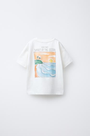 LANDSCAPE PRINT T-SHIRT - White by Zara - Image 1