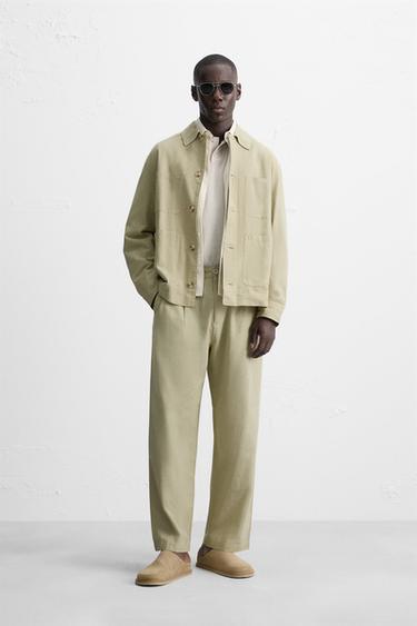 OVERSHIRT WITH POCKETS - Khaki by Zara - Image 0