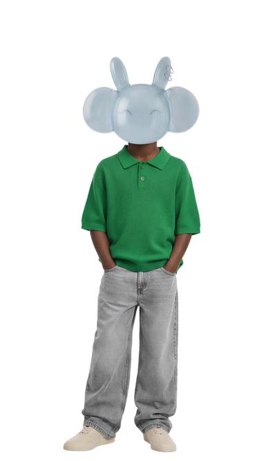 PLAIN TEXTURED POLO SHIRT - Green by Zara