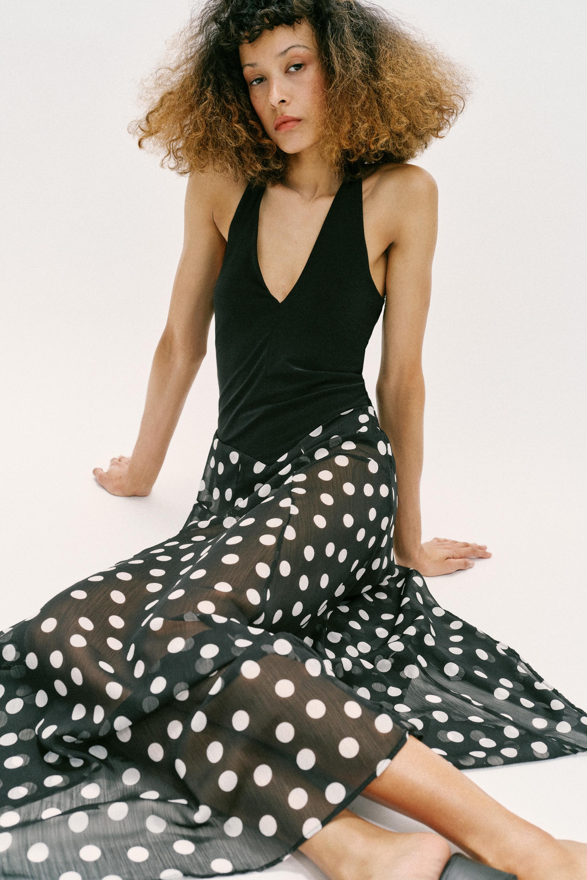 POLKA DOT COMBINATION DRESS
