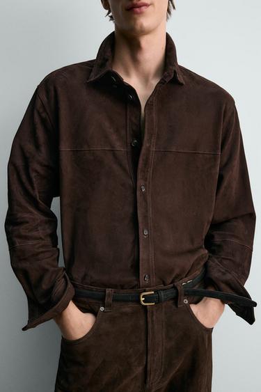 CHEMISE EN DAIM - Chocolat de Zara - Image 5