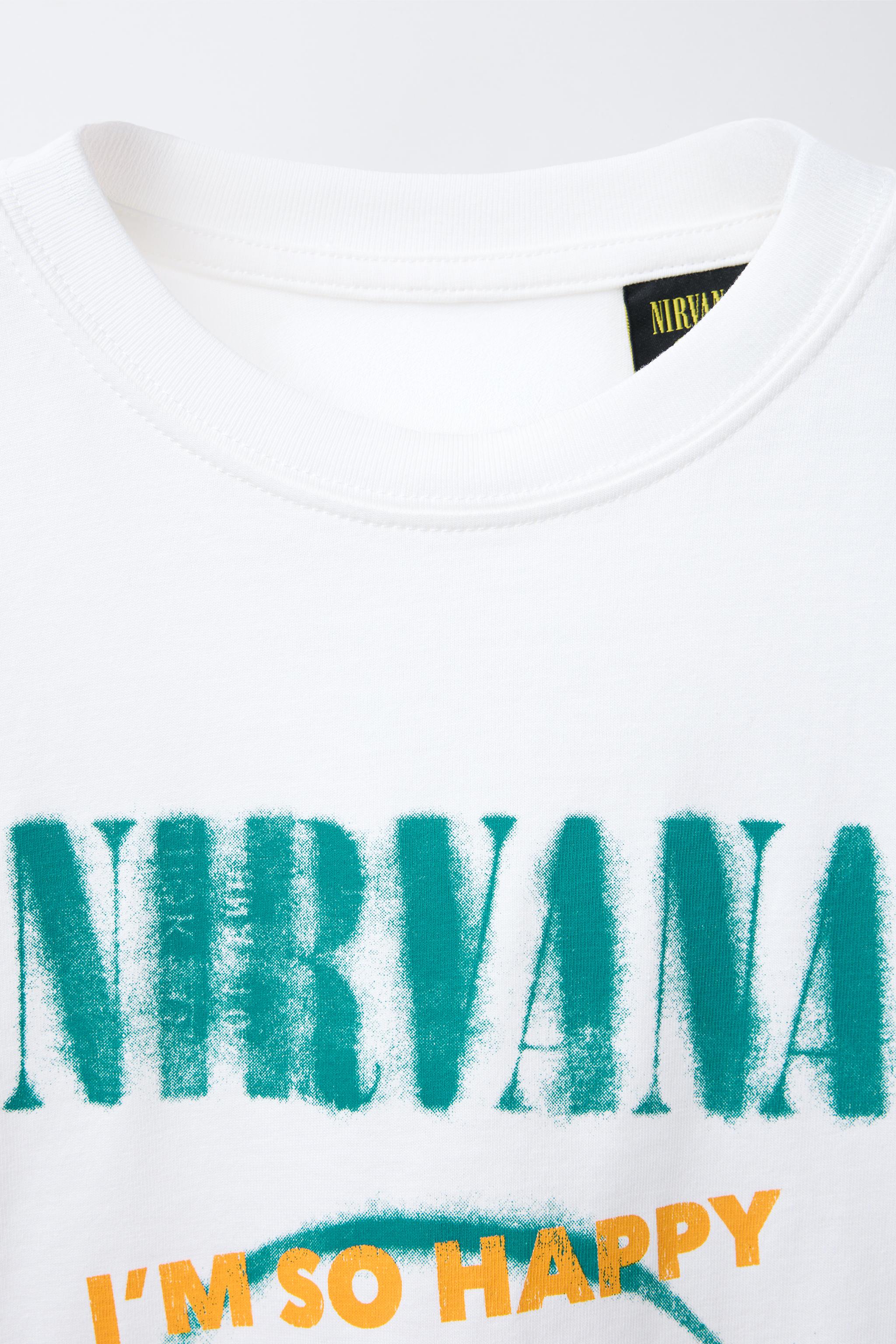 美品　人気　ZARA ✖️ Nirvanaコラボ加工Tシャツ ZARA【NEW】NIRVANA ☆ RIPPED T-SHIRT (ZARA/Tシャツ