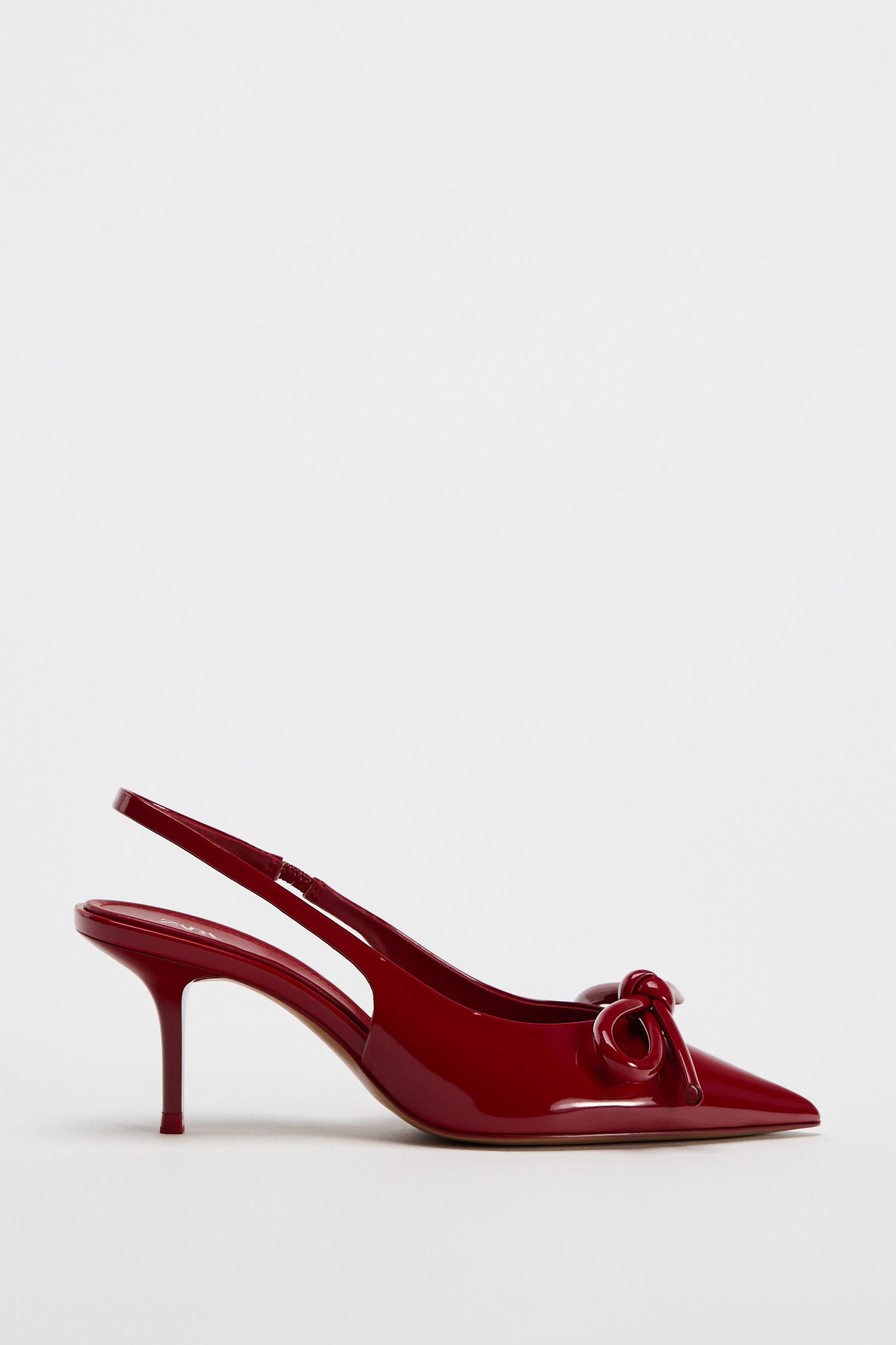 New look red bow heels shops