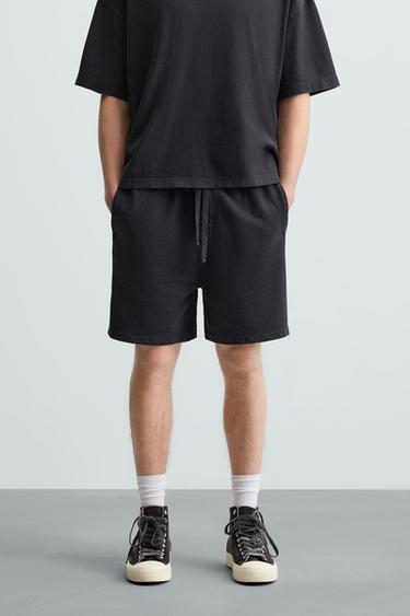 BERMUDA JOGGER LAVADA - Cinza-antracito da Zara