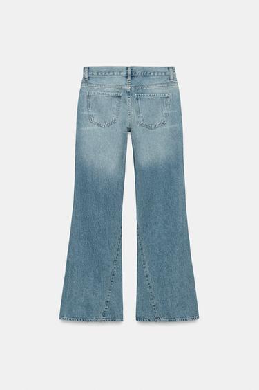Zara ZW COLLECTION LOW-RISE RELAXED FLARE JEANS - Mid-blue