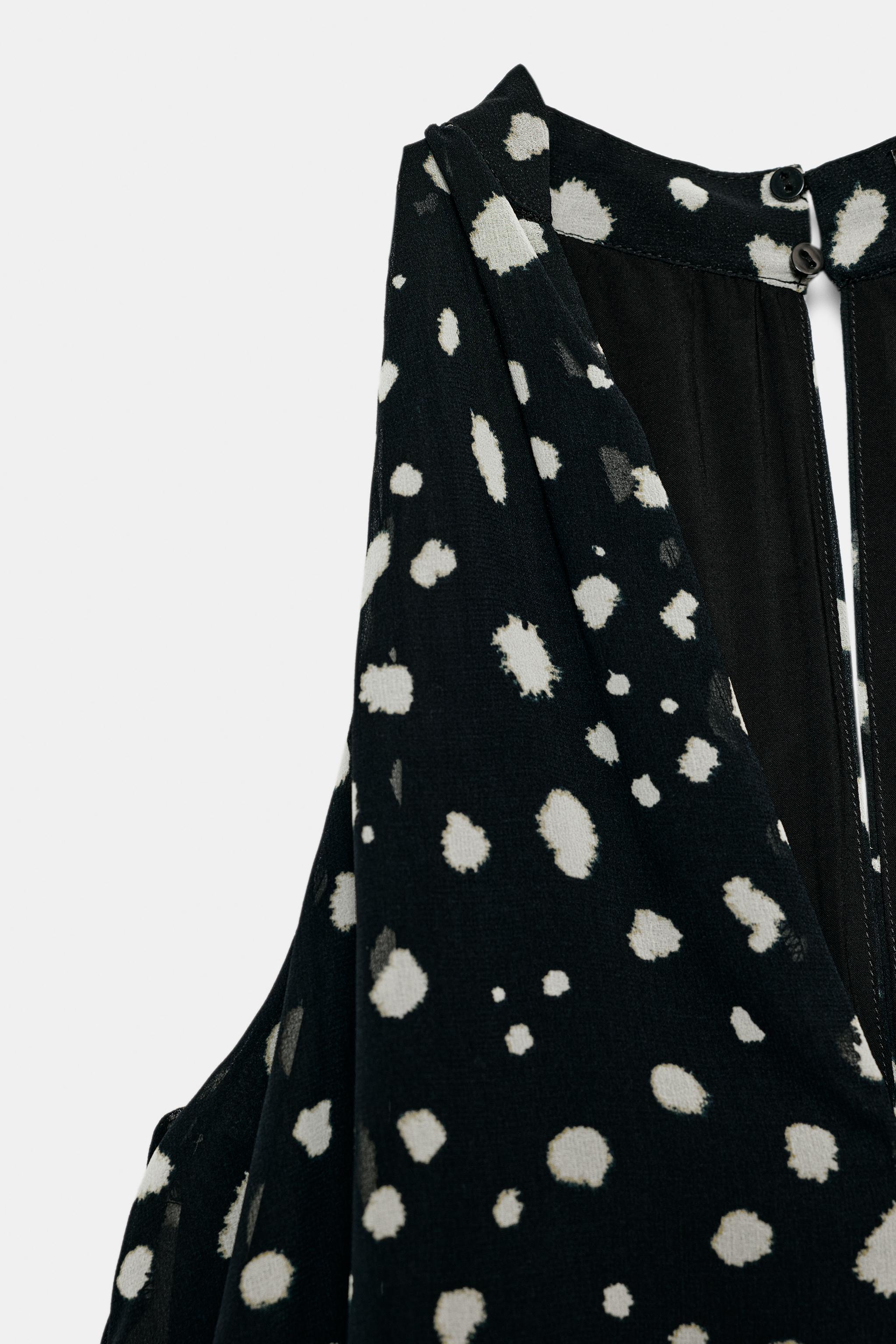 POLKA DOT RUFFLED MINI DRESS