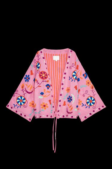 EMBROIDERED KAFTAN - Pink by Zara - Image 0
