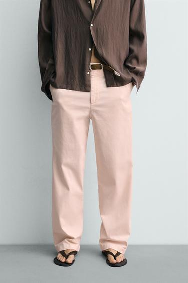 Zaras CHINOS RELAXED FIT - Ljusrosa