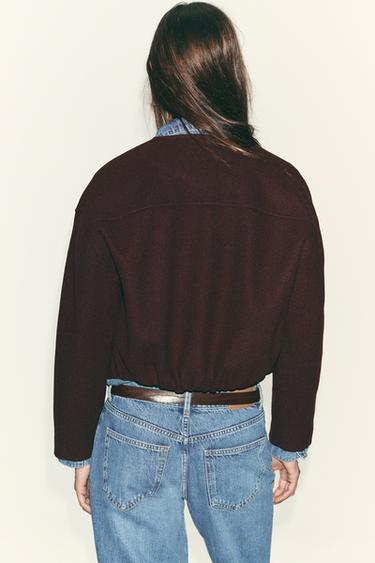 SOFT JACKET WITH GOLD BUTTONS - Burgundy by Zara - Image 4