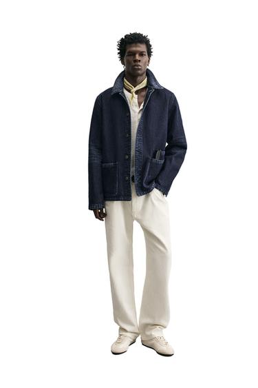 STRAIGHT-LEG COTTON-HEMP JEANS - Ecru by Zara