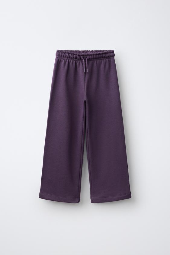 WIDE-LEG JOGGING TROUSERS - Aubergine by Zara - Image 0