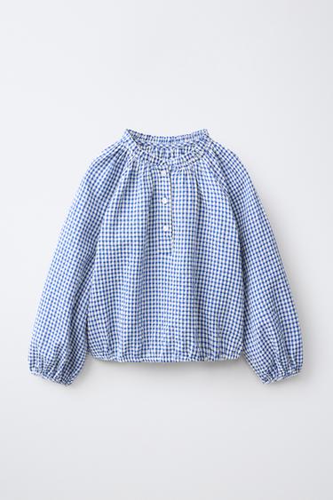 GINGHAM BLOUSE — Blue / White 1