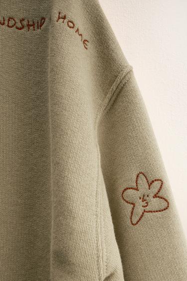 ZARA TIMELESS - ORFAYO © EMBROIDERED SWEATSHIRT - Khaki by Zara - Image 3