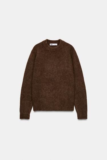 PULL AVEC LAINE ET ALPAGA - Marron de Zara