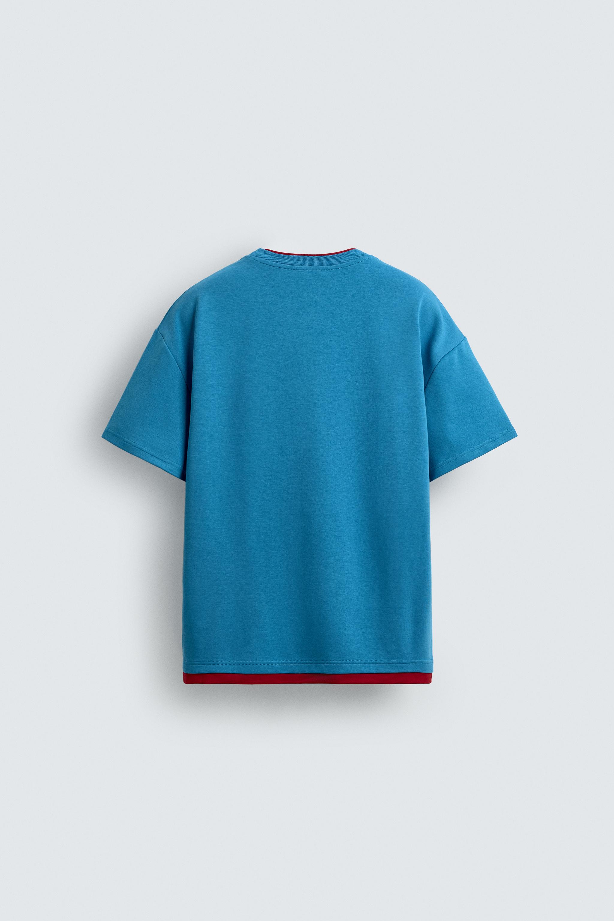 CONTRAST DOUBLE TRIM T-SHIRT