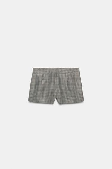 SHORT À CARREAUX ZW COLLECTION - Noir / Écru de Zara - Image 4