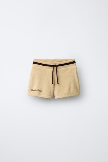 HIBISCUS TERRY BERMUDA SHORTS - camel by Zara