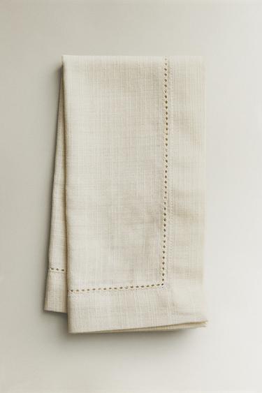 SERVIETTE DE TABLE COTON JOUR ÉCHELLE - Blanc de Zara