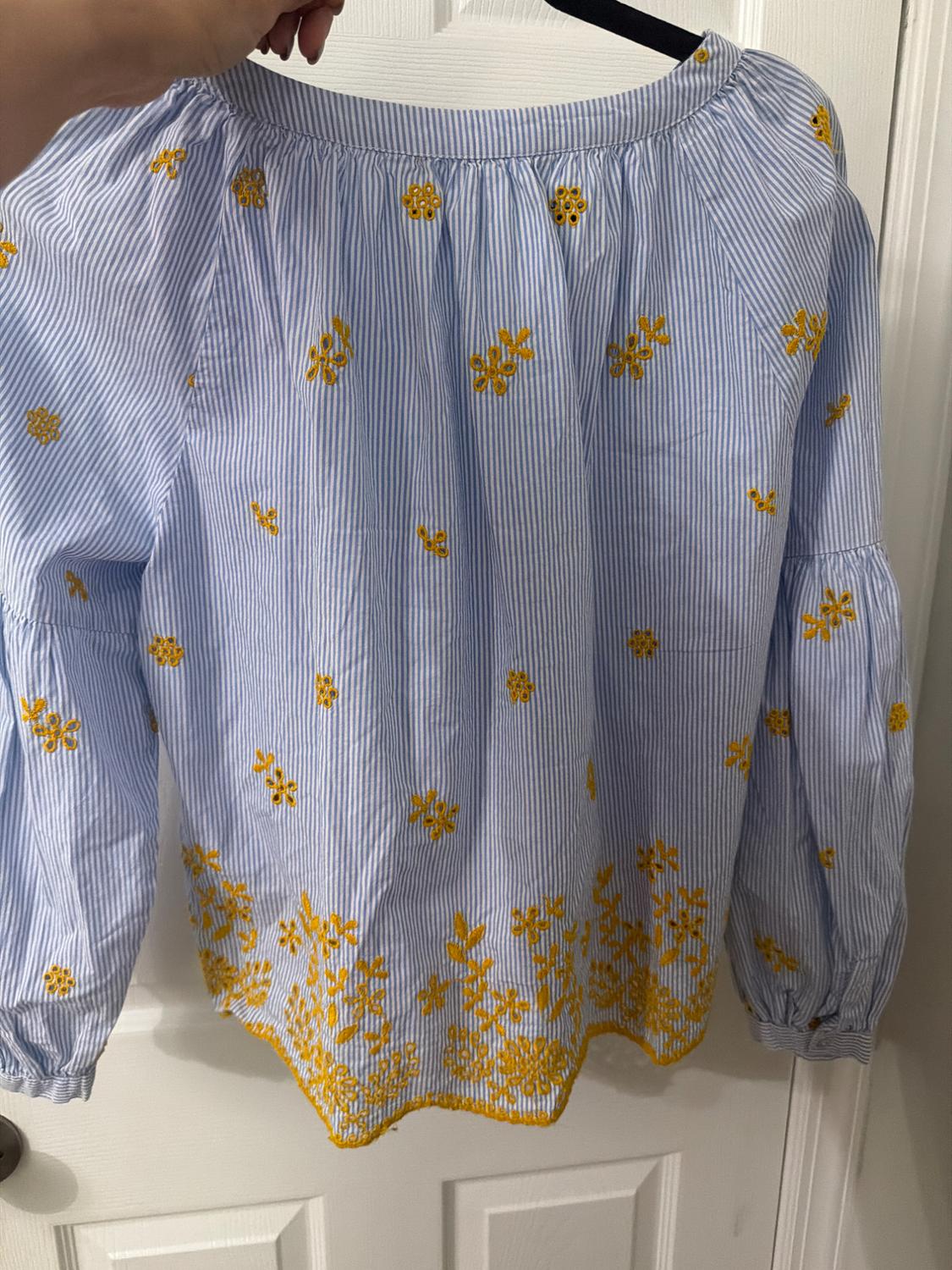 BLUE STRIPED SHIRT WITH EMBROIDERY - Image 3
