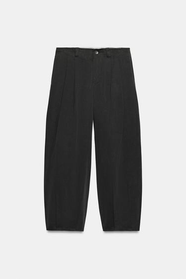 BARREL TROUSERS - Faded black by Zara