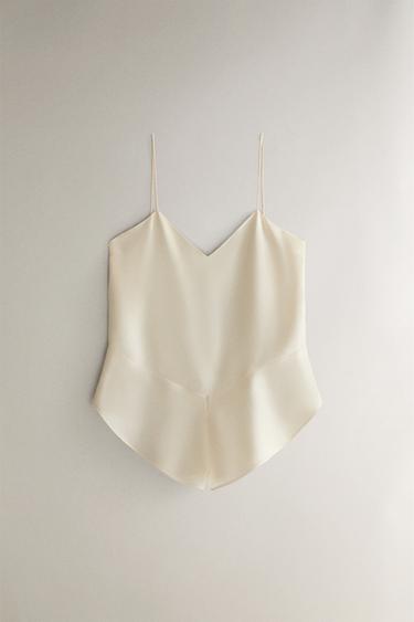COMBINAISON SOIE - Écru de Zara