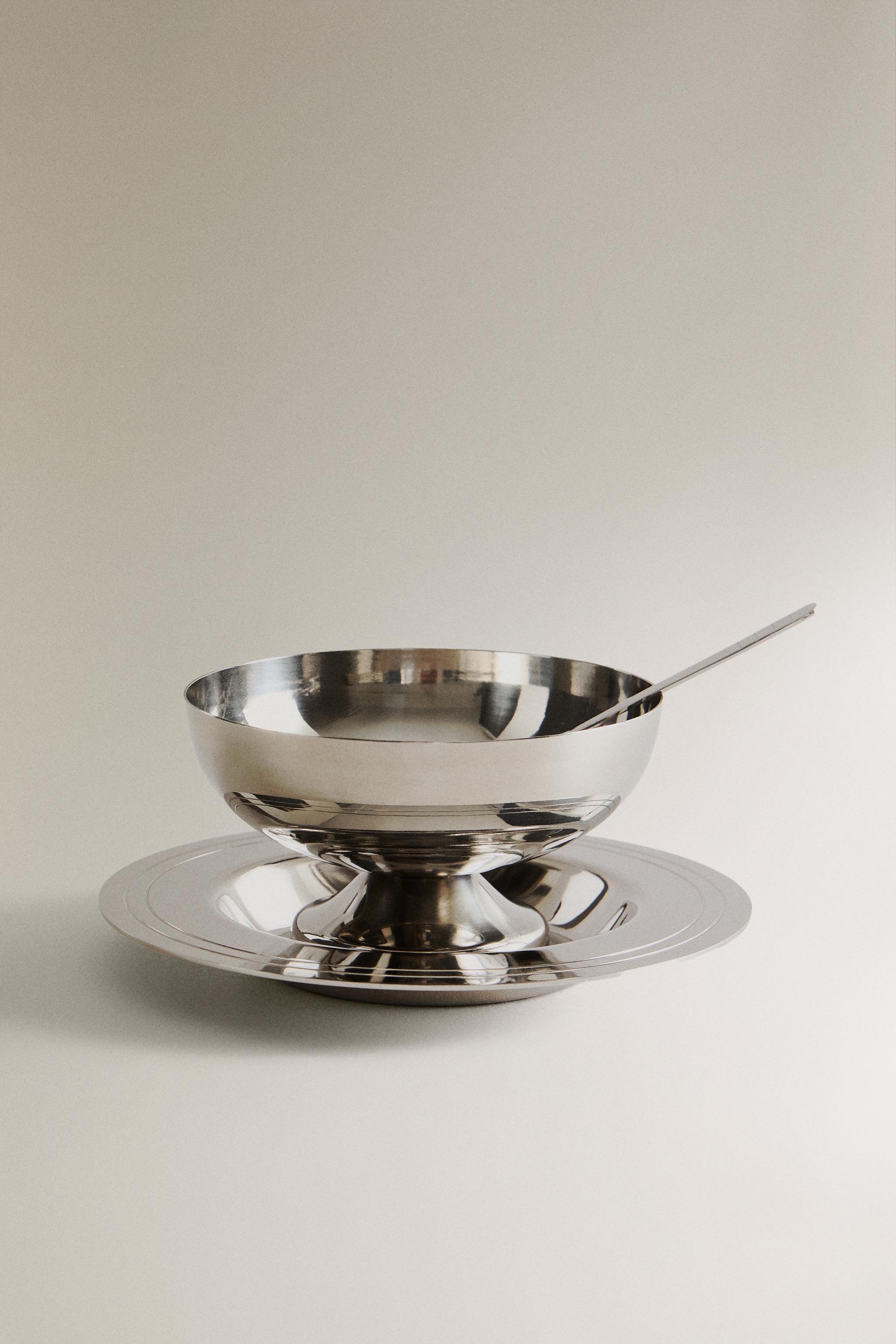 SHINY METAL ICE-CREAM CUP SET
