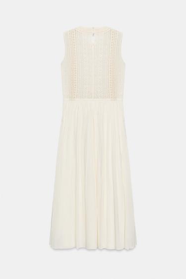 ROBE MI-LONGUE BRODÉE ZW COLLECTION - Écru de Zara - Image 6