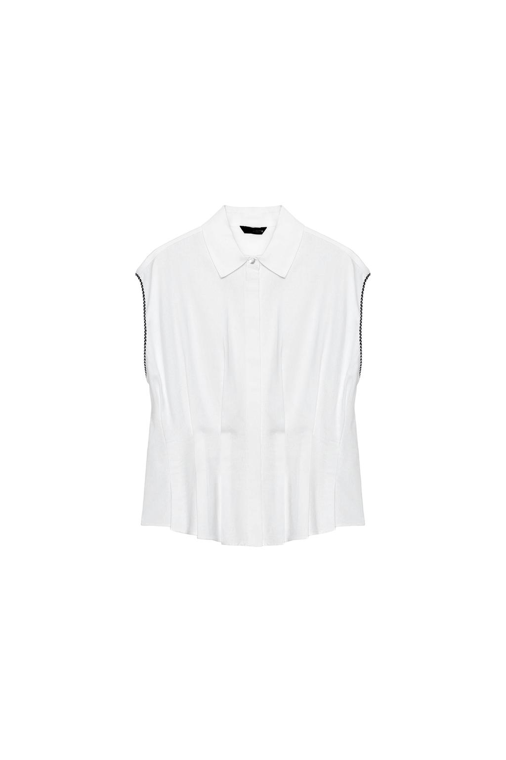 LINEN DARTED TOP - image 3