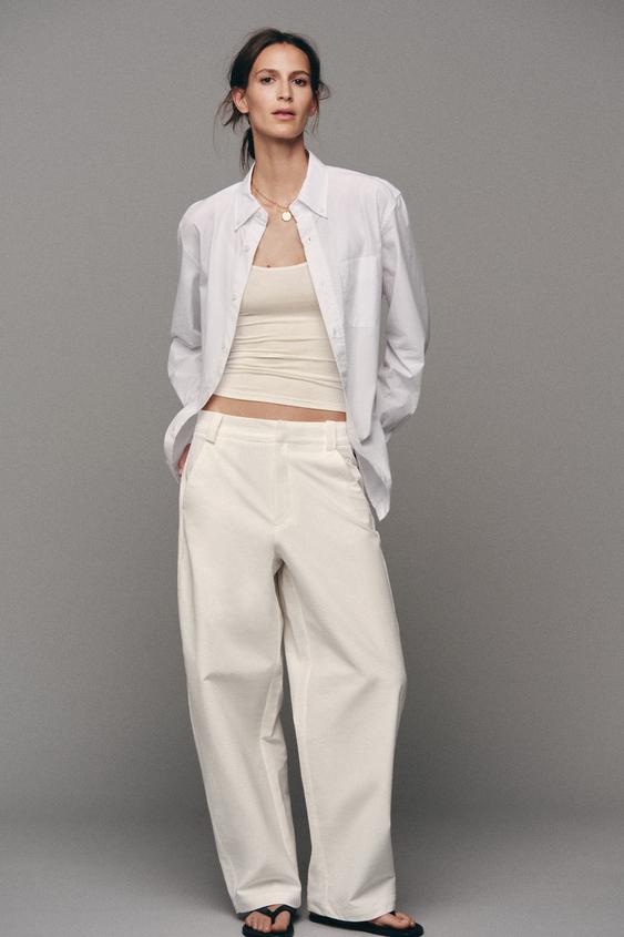 BARREL TROUSERS - Ecru by Zara - Image 2