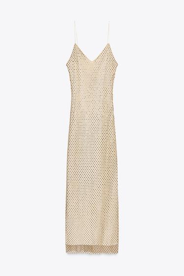 ROBE LONGUE STRASS - Doré de Zara - Image 6