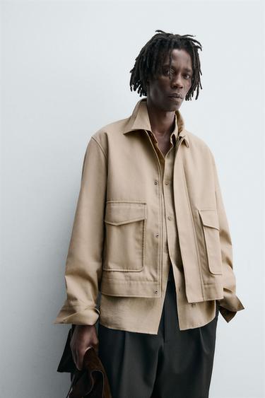 TWILL TEXTURED JACKET - Sand by Zara - Image 4