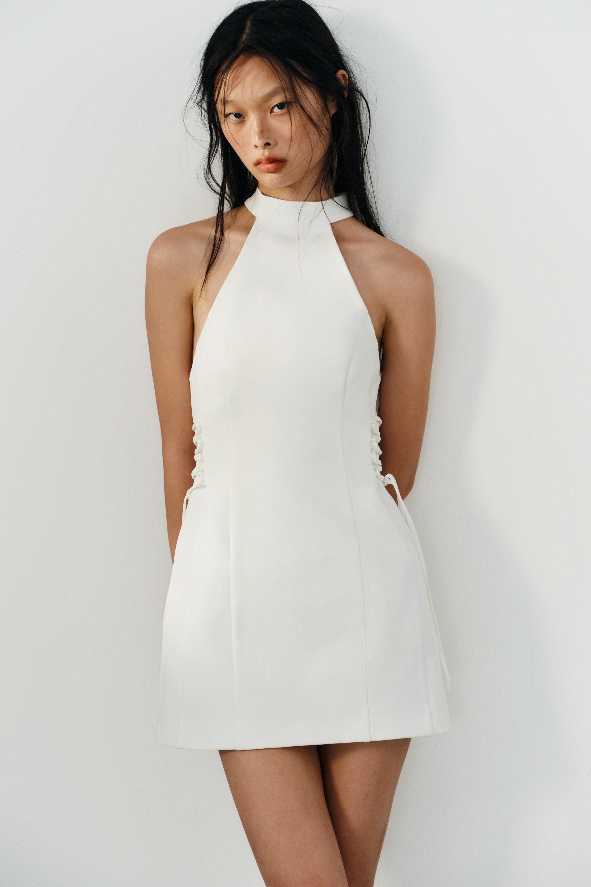 HALTER NECK DRESS WITH SIDE TIES