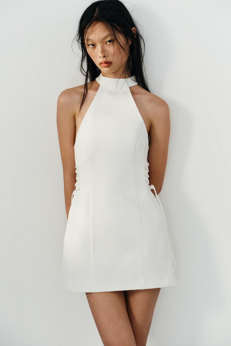 VESTIDO HALTER LAZADAS LATERALES