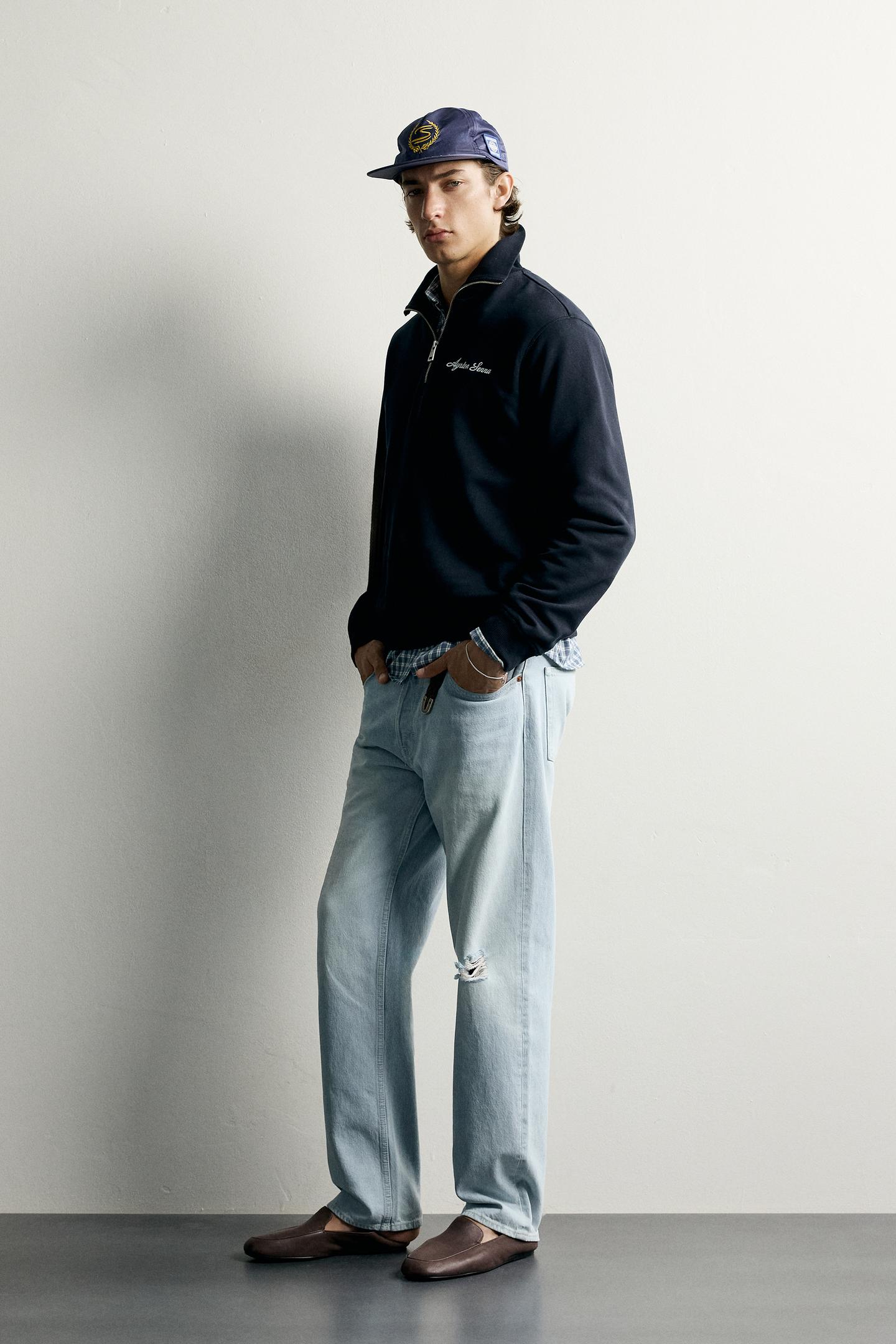 Мужская толстовка Zara Ayrton Senna © Senna Brands Embroidered Quarter-Zip, цвет: Тёмно-синий — фото 4