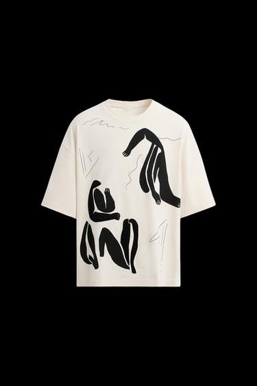 CAMISETA PARCHE ESTAMPADO - Blanco roto de Zara - Imagen 0