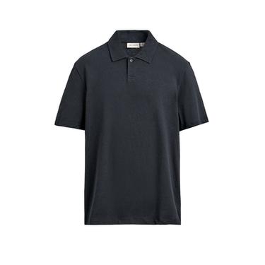 بولو بقصة عادية قطن - كتان - بحري داكن by Zara