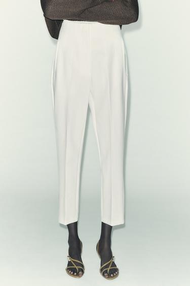 PANTALON TAILLE HAUTE - Blanc de Zara - Image 1